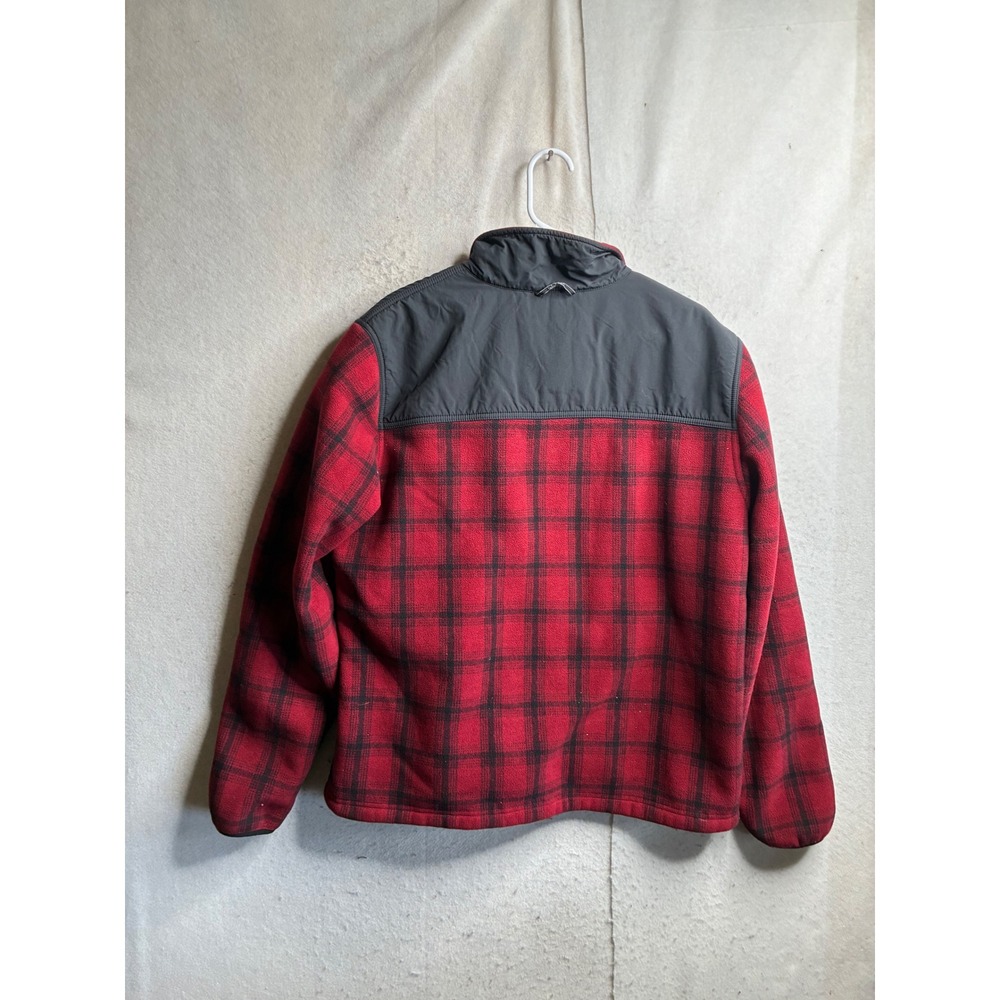 LL Bean Mens Red Buffalo Plaid Fleece Sherpa Lined Jacket XL 276688 - Picture 7 of 12